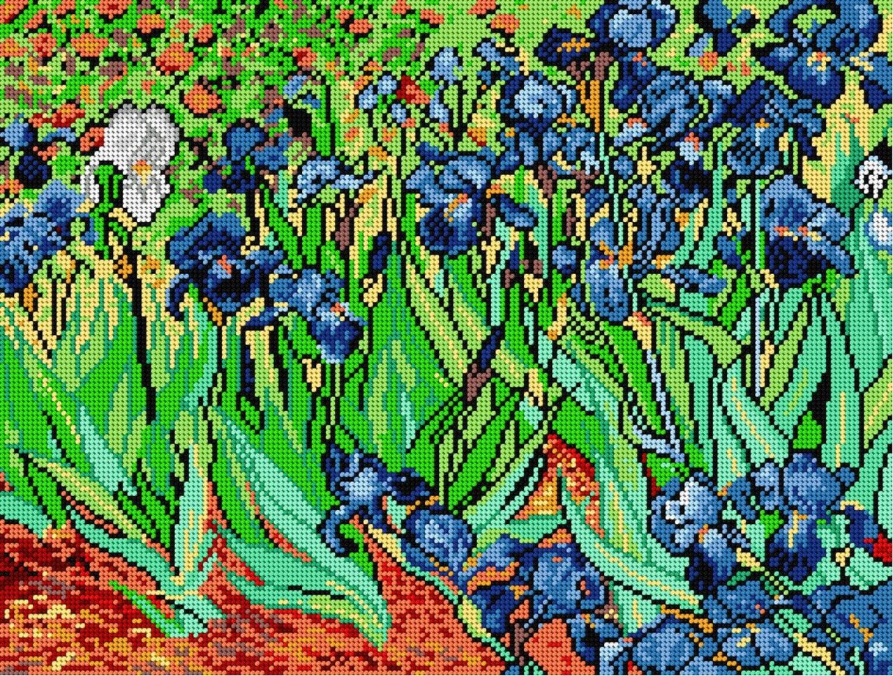 Gobelin canvas for halfstitch without yarn after Vincent van Gogh - Irises 1202M